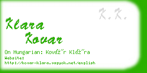 klara kovar business card